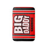 Tapis De Bain Big Daddy (Votre Nom) Dos Rouge Blanc (Devant (Vertical))