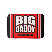 Tapis De Bain Big Daddy (Votre Nom) Dos Rouge Blanc (Devant)