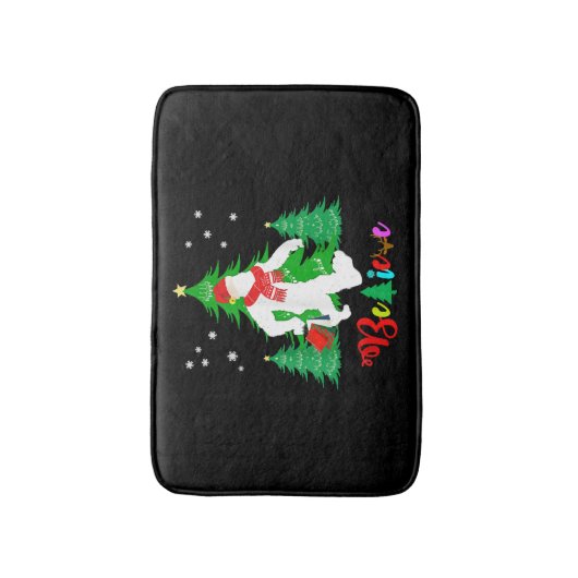 Tapis De Bain Bigfoot Yeti Sasquatch Noël Croire Noël (Devant (Vertical))