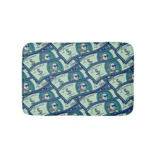 Tapis De Bain Billets de dollar : motif d'argent continu