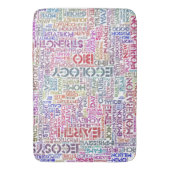Tapis De Bain Bio Nuage de Mots Texte Motif Biodiversité (devant Vertical)