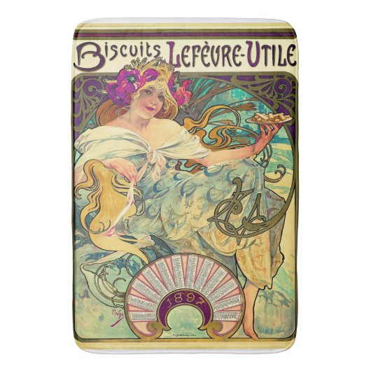 Tapis De Bain Biscuits Lefevre-Utile par Alphonse Mucha (1896) (devant Vertical)