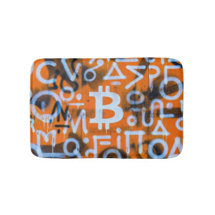 Tapis De Bain "Bitcoin Graffiti" (Style #1) Art de rue