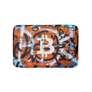Tapis De Bain "Bitcoin Graffiti" (Style #4) Art de rue