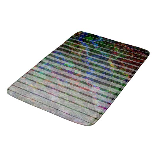 Tapis De Bain Bizarres et rayures abstraits petits carrés (Angle)