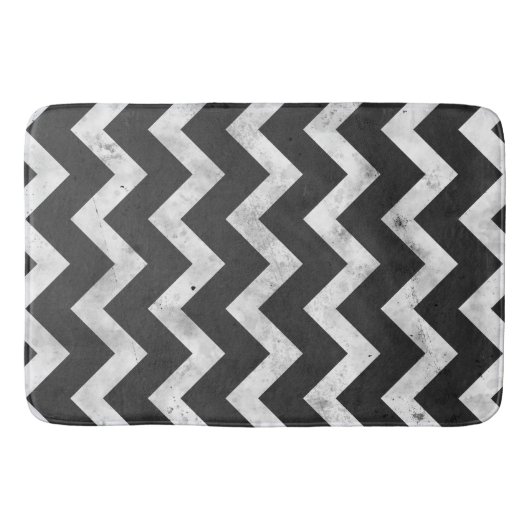 Tapis De Bain Black and white Rustic Chevron pattern (Devant)