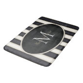 Tapis De Bain Black & Antique Grandes Blancs Ovale Monogramme en (Angle)