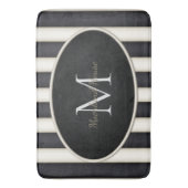 Tapis De Bain Black & Antique Grandes Blancs Ovale Monogramme en (devant Vertical)