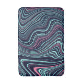 Tapis De Bain Black Blue Rose Wavy Marbling Agate Abstraction (Devant (Vertical))