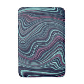 Tapis De Bain Black Blue Rose Wavy Marbling Agate Abstraction (Devant (Vertical))