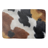 Tapis De Bain Black, Brown White Cowhide Pattern (Devant)