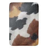 Tapis De Bain Black, Brown White Cowhide Pattern (devant Vertical)