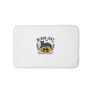 Tapis De Bain Black Cat Social Club, Halloween, Coquette, Gothiq