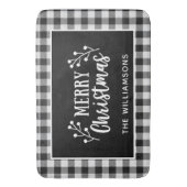 Tapis De Bain Black Check Joyeux Noël Ferme Porte (devant Vertical)