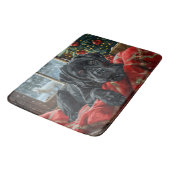 Tapis De Bain Black Labrador Chien Festive de Noël (Angle)