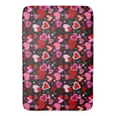 Tapis De Bain Black Pink Red Hearts Love Pattern (devant Vertical)