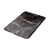 Tapis De Bain Black & Rose Gold Pink Parties scintillant Marble  (Angle)