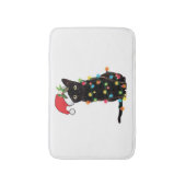 Tapis De Bain Black Santa Cat Tangled Up (Devant (Vertical))