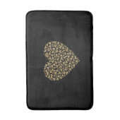 Tapis De Bain Black Simple Gold Heart (Devant (Vertical))