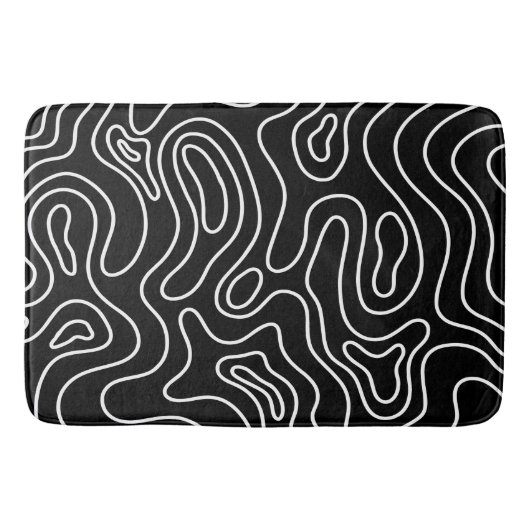 Tapis De Bain Black & white geometric texture pattern (Devant)