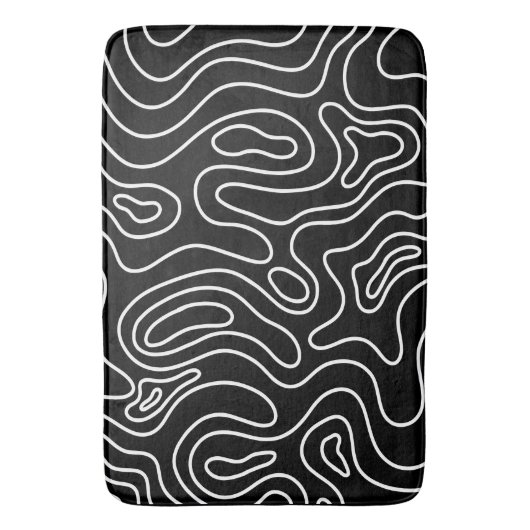 Tapis De Bain Black & white geometric texture pattern  (devant Vertical)