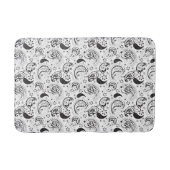 Tapis De Bain Black & White Paisley Pattern –Elegant Textile Art (Devant)