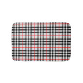 Tapis De Bain Black White Red Classic Checkered Fabric (Devant)