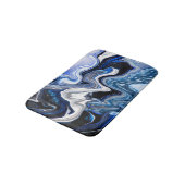 Tapis De Bain Blanc argenté, texture marbré d'eau profonde. (Angle)