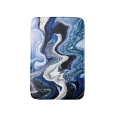 Tapis De Bain Blanc argenté, texture marbré d'eau profonde. (Devant (Vertical))