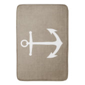 Tapis de bain blanc d'Ancre de toile de jute de (devant Vertical)