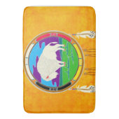 Tapis de bain blanc de Natif américain de Buffalo (devant Vertical)