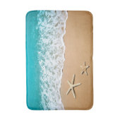 Tapis de bain blanc d'océan de plage de sable (Devant (Vertical))