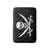 Tapis De Bain Blanc, Drapeau Pirate Calico Jack, Crâne & Cutlass (Devant (Vertical))