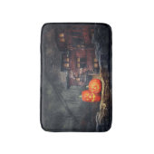 Tapis De Bain Blanc effrayant avec araignées noires Citrouille H (Devant (Vertical))