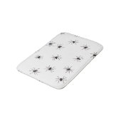 Tapis De Bain Blanc effrayant avec araignées noires Halloween (Angle)