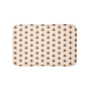 Tapis De Bain Blanc effrayant avec araignées noires Halloween