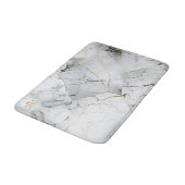 Tapis De Bain Blanc élégant et marbré or (Angle)
