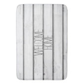 Tapis De Bain Blanc en bois | des lamelles | de Faux (devant Vertical)