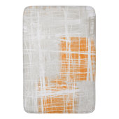 Tapis De Bain Blanc gris orange abstrait (devant Vertical)