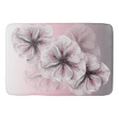 Tapis De Bain Blanc gris rose Ombre floral (Devant)