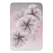 Tapis De Bain Blanc gris rose Ombre floral (devant Vertical)