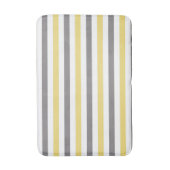 Tapis De Bain Blanc jaune et gris de motif de rayures (Devant (Vertical))