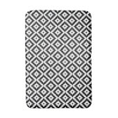 Tapis De Bain Blanc maya de noir de motif de diamant de Knit de (Devant (Vertical))