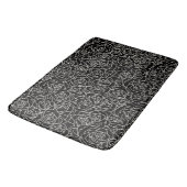 Tapis De Bain Blanc moderne sur Motif Rose noir (Angle)