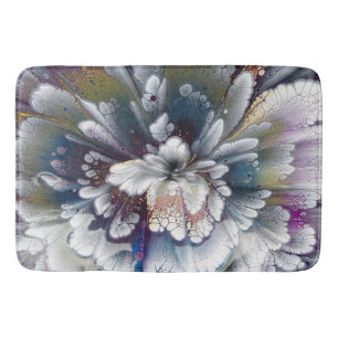 Tapis De Bain Blanc, Noir, Bleu Marine Acrylique Peinture coloré