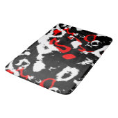 Tapis De Bain Blanc noir et rouge Abstrait (Angle)