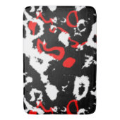 Tapis De Bain Blanc noir et rouge Abstrait (devant Vertical)
