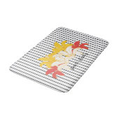 Tapis De Bain Blanc Noir Frappe Jaune Lily Orange (Angle)