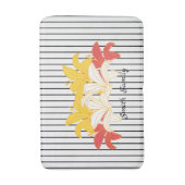 Tapis De Bain Blanc Noir Frappe Jaune Lily Orange (Devant (Vertical))