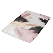 Tapis De Bain Blanc rose Or Noir Vachette Animal (Angle)
